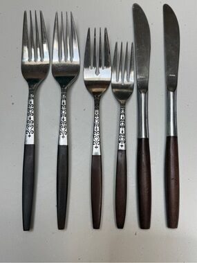 Vintage Interpur Stainless Steel Flatware Set - made in Japan - 6 pieces